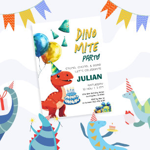 Invitation Dino Mite Party Tyrex Dinosaur Anniversaire