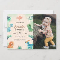 Dino Party | Cute Dinosaures Photo Anniversaire