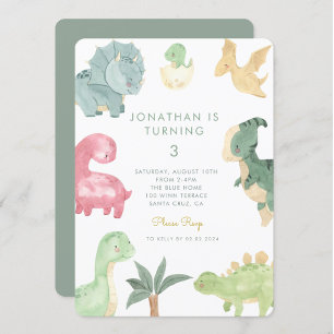 Invitation Dino Party Dinosaur Anniversaire
