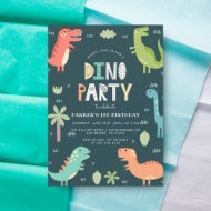 Invitation Dino Party   Dinosaures mignons Premier Anniversai