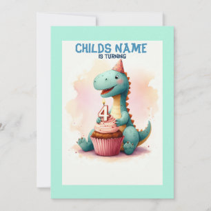 Invitation Dino qui fête ses 4 ans