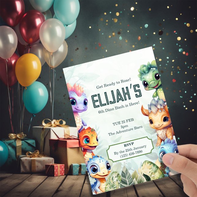 Invitation Dino Roar 6e anniversaire Bash (Créateur téléchargé)