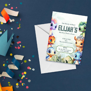 Invitation Dino Roar 8e anniversaire Bash