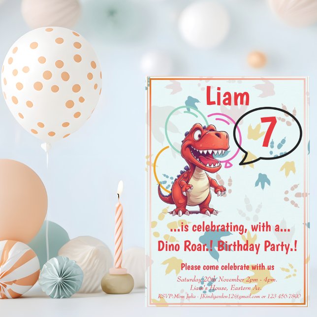Invitation Dino Roar fête d'anniversaire (Dino Roar Birthday)