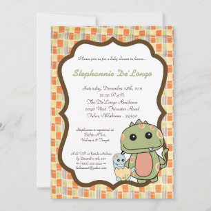 Invitation Dinos Jouer Dinosaures T Rex Baby shower Invitatio