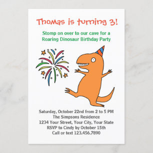 Invitation Dinosaur 1er 2e 3e anniversaire de naissance de ga