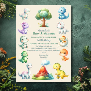Invitation Dinosaur 1er anniversaire