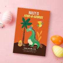 Dinosaur 4-A-Saurus Enfants Quatrième anniversaire