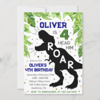 Dinosaur 4e anniversaire, quatre l'entendent Invit
