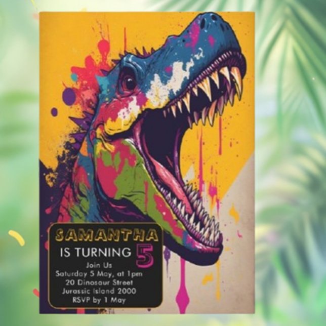 Invitation Dinosaur 5e anniversaire ( Let the adventure begin—RSVP now for a roaring good time!)