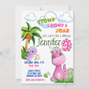 Invitation Dinosaur à l'invitation de 9 ans