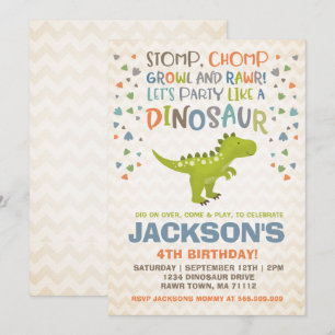 Invitation Dinosaur Anniversaire Dinosaur Dinosaur Dinosaur D