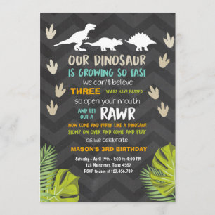 Invitation Dinosaur anniversaire Dinosaur Party Ch