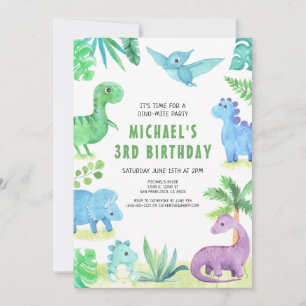 Invitation Dinosaur Anniversaire Fête Enfants Dino