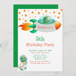 Invitation Dinosaur Astronaut Rocketship Boy Anniversaire Par