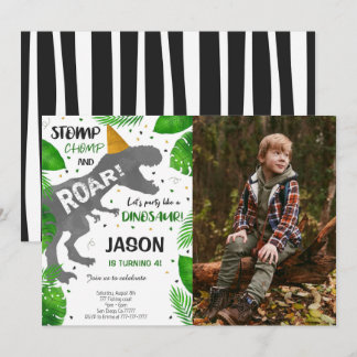 Invitation Dinosaur Boy Birthday Party Photo