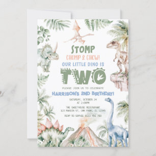 Invitation Dinosaur Boy Dino fête d'anniversaire