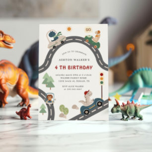 Invitation Dinosaur conducteur Animaux de fête Anniversaire d