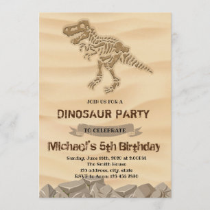 Invitation Dinosaur creuser l'invitation d'anniversaire