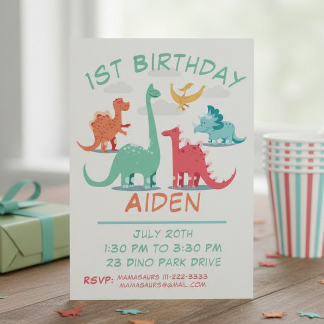 Invitation Dinosaur d'anniversaire personnalisé (Créateur téléchargé)