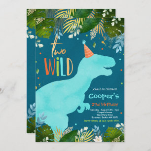 Invitation Dinosaur deux oiseaux sauvages Dinosaure Anniversa