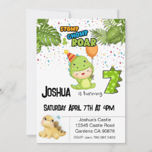 Invitation Dinosaur fête 7 ans