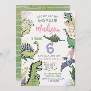 Invitation Dinosaur fête à thème Anniversaire