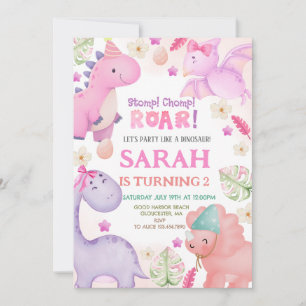 Invitation Dinosaur Fête d'Anniversaire