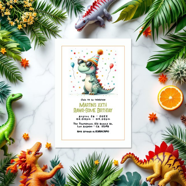 Invitation Dinosaur fête d'anniversaire (Dinosaur Birthday Party Invitation)