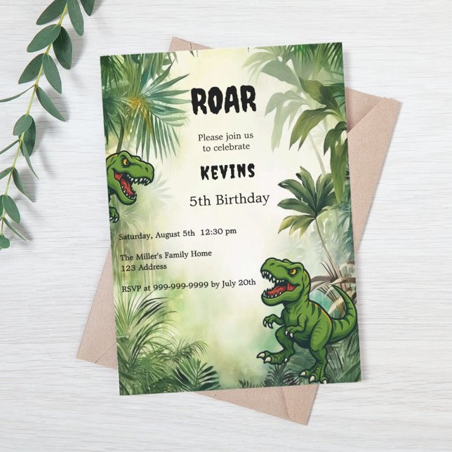 Invitation Dinosaur fêté d'anniversaire (Créateur téléchargé)