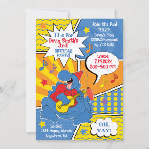 Invitation Dinosaur fête d'anniversaire