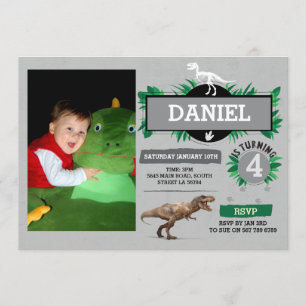 Invitation Dinosaur fête d'anniversaire Dino Dig Trex Invitat