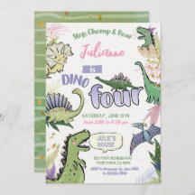 Dinosaur Fête Thématique Dino Quatre Anniversaire