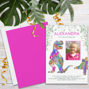 Invitation Dinosaur Filles Anniversaire Photo