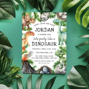 Invitation Dinosaur Fun Anniversaire