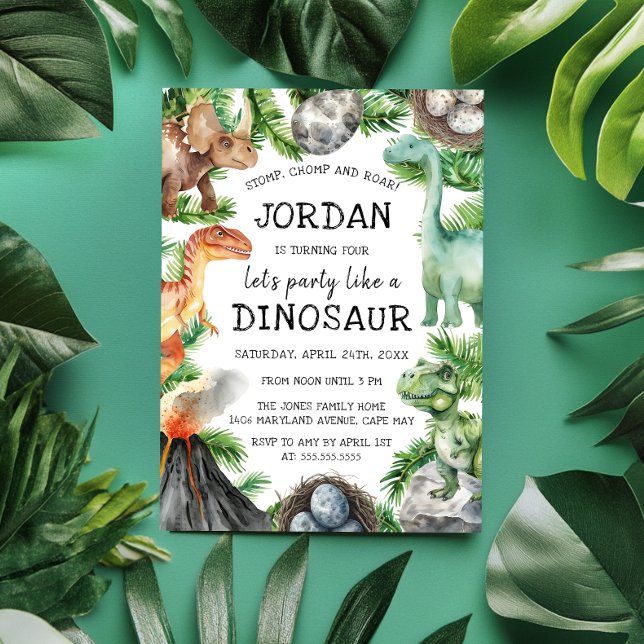 Invitation Dinosaur Fun Anniversaire (Créateur téléchargé)