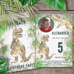 Invitation Dinosaur Jungle 5ème anniversaire de la fête Photo