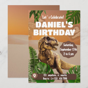 Invitation Dinosaur Jungle Anniversaires de enfants cadeaux