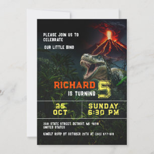 Invitation Dinosaur Lover Enfants personnalisable fête d'anni
