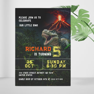 Invitation Dinosaur Lover Enfants personnalisable fête d'anni