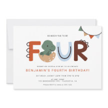 Dinosaur moderne 4e fête d'anniversaire