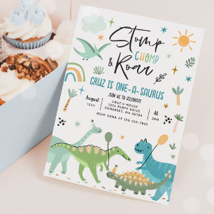 Invitation Dinosaur One-A-Saurs 1er anniversaire