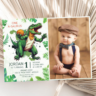 Invitation Dinosaur One-A-Saurus 1er anniversaire Photo