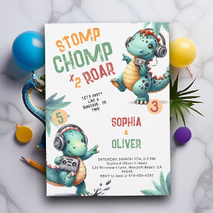 Invitation Dinosaur Parti Danse Drôle Amusant Jour d'annivers