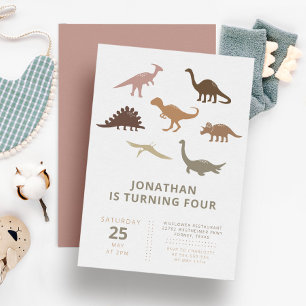 Invitation Dinosaur Parti minimaliste Anniversaire de enfant