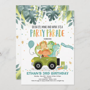 Invitation Dinosaur Party à la parade d'anniversai