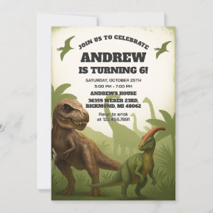 Invitation Dinosaur personnel T-rex anniversaire pour garçon