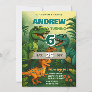 Invitation Dinosaur personnel World T-Rex Anniversaire pour g
