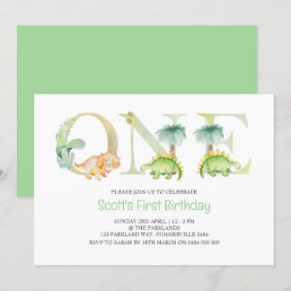Invitation Dinosaur premier anniversaire
