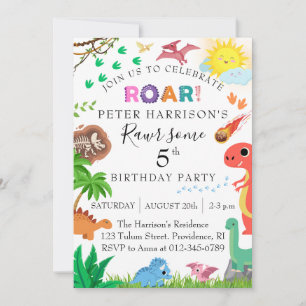 Invitation Dinosaur Rawr un anniversaire